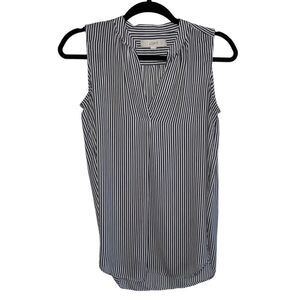 Women's Loft Grey & White Striped Tank Top